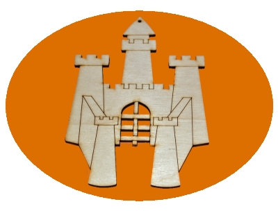dřevěné výřezy - hrad om.