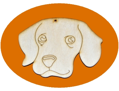 dřevěné předlohy, výřezy - pes hlava