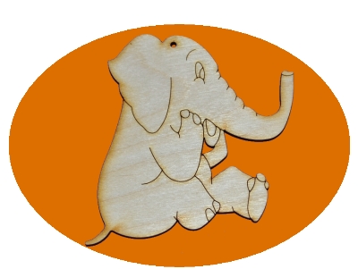  dřevěné předlohy, výřezy - slon sedící