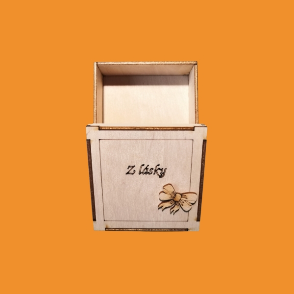 dřevěná krabička s víčkem Karamelka - neslepená
