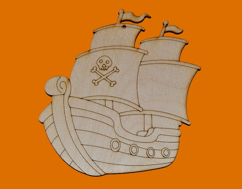 dřevěné předlohy a výřezy - pirátská loď