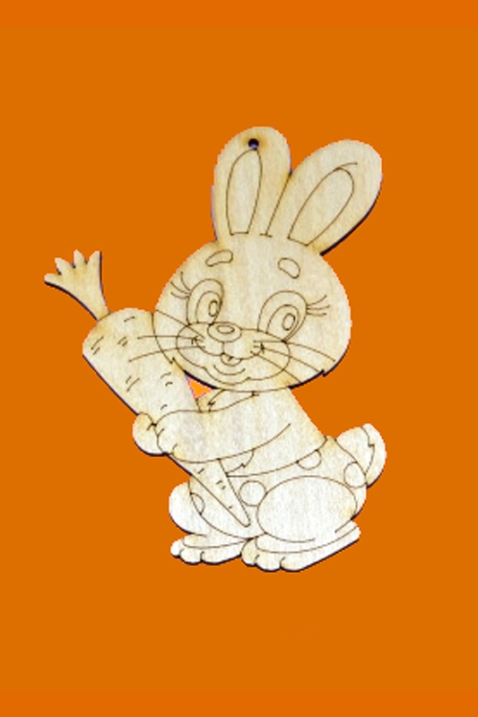 dřevěné výřezy a předlohy - králík s mrkví