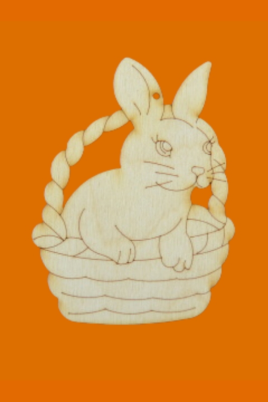dřevěné výřezy a předlohy - králíček v košíku