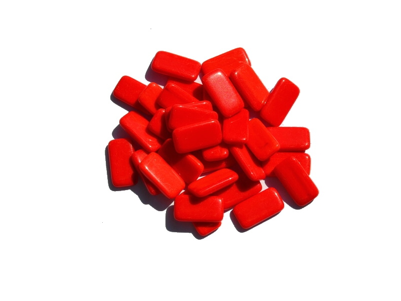 skleněné kamínky k mozaice - obdélníček (červená)