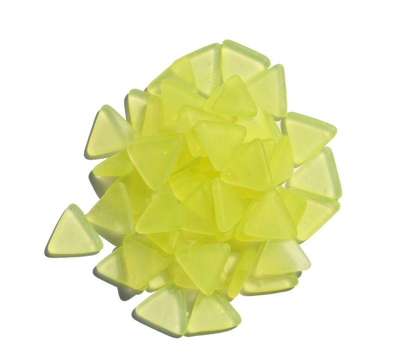 skleněné kamínky k mozaice - trojúhelníček (žlutá citron)