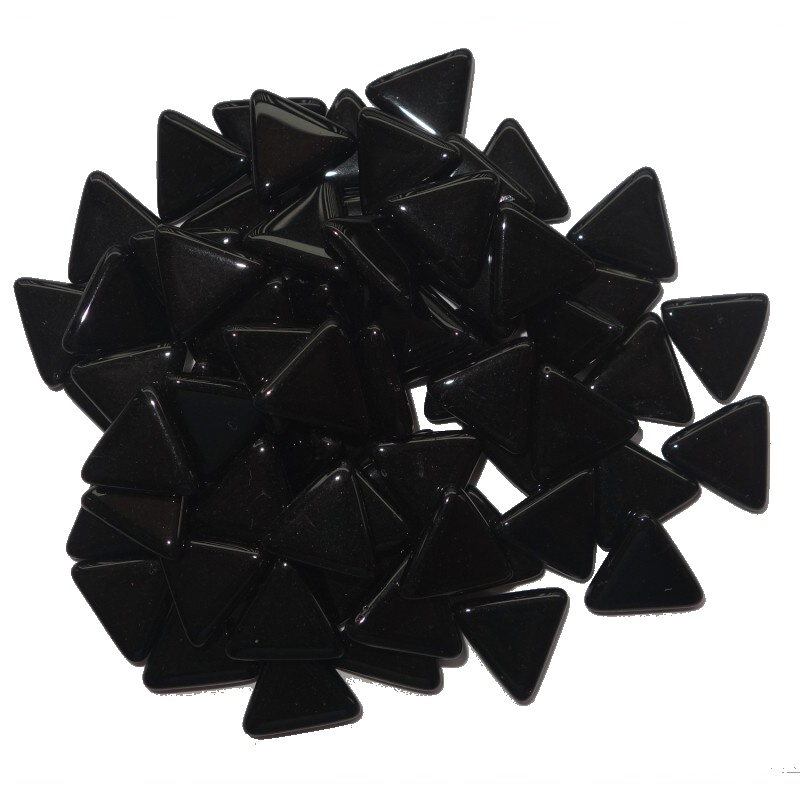 skleněné kamínky k mozaice - trojúhelníček (černá)