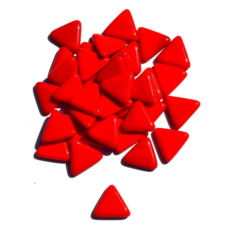 skleněné kamínky k mozaice - trojúhelníček (červená)