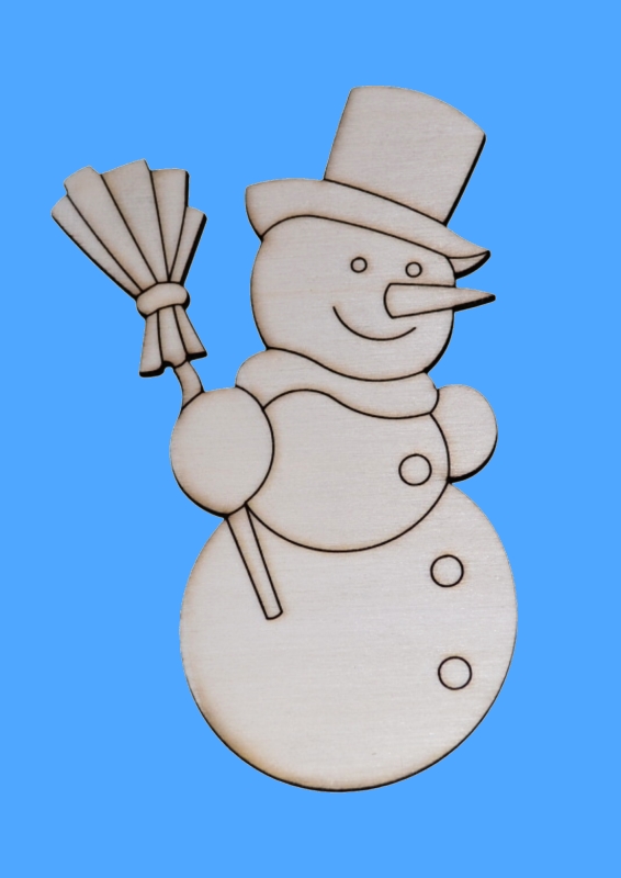 Kreativní dílnička dřevěné předlohy - sněhulák s koštětem