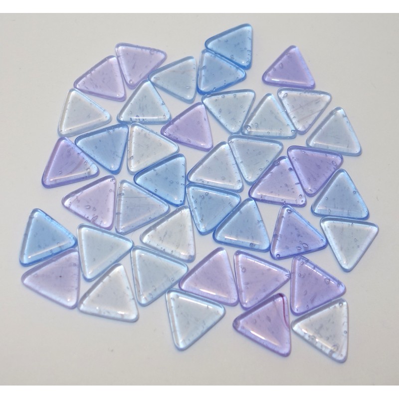 skleněné kamínky k mozaice - trojúhelníček ( sv. modrá ) t