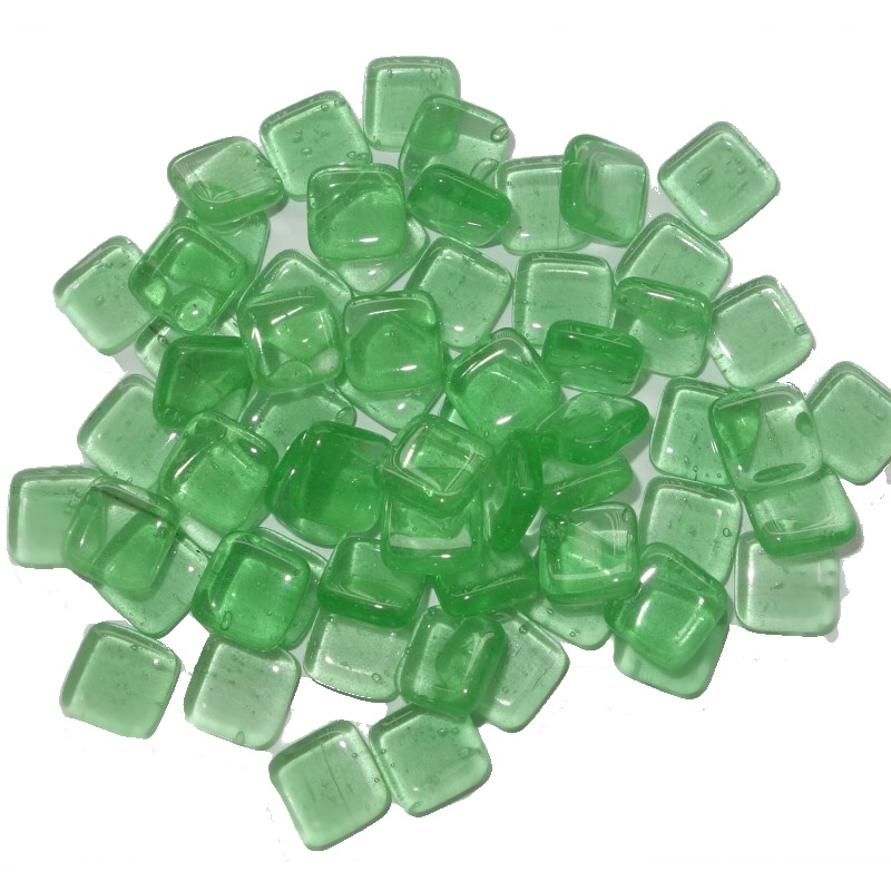 skleněné kamínky k mozaice - čtvereček ( zelená ) t