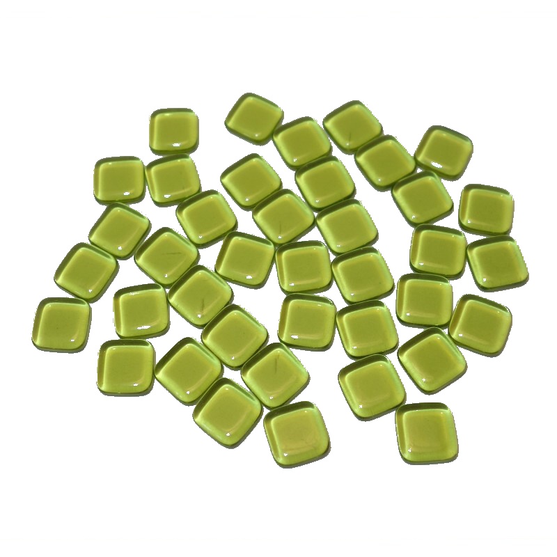 skleněné kamínky k mozaice - čtverečky ( zelená lahev ) t )
