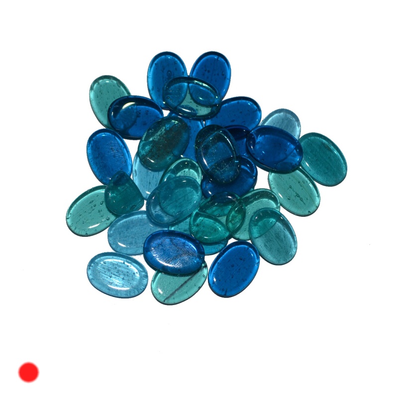 skleněné kamínky k mozaice - oválek ( modrá směs ) t