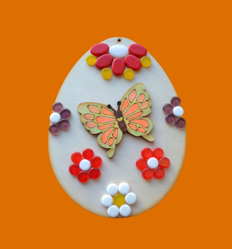 Kreativní sada k dotvoření - vajíčko s motýlkem