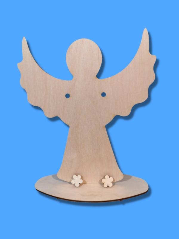 dřevěné výřezy a předlohy - anděl s křídly podstavec