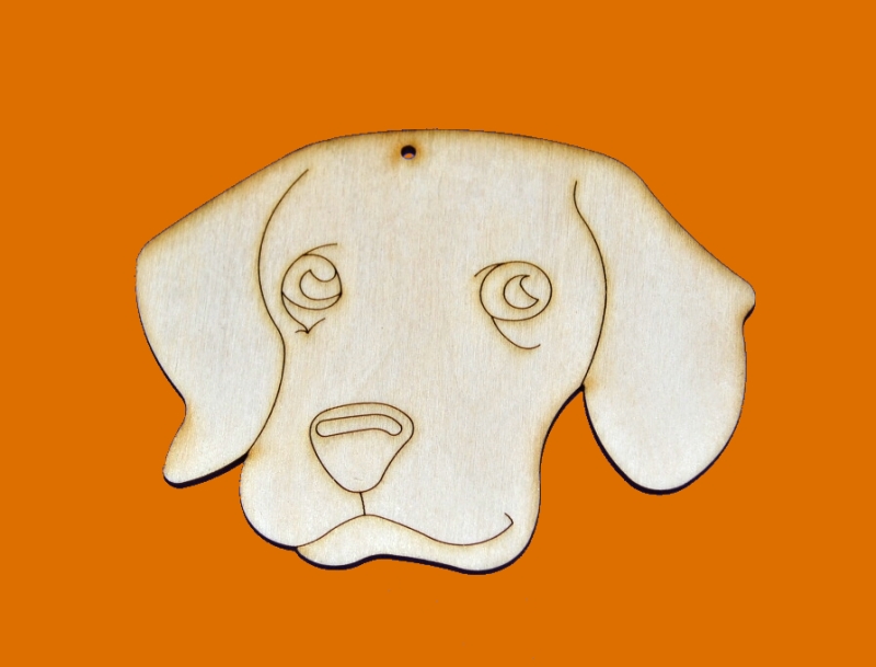 dřevěné předlohy, výřezy - pes hlava