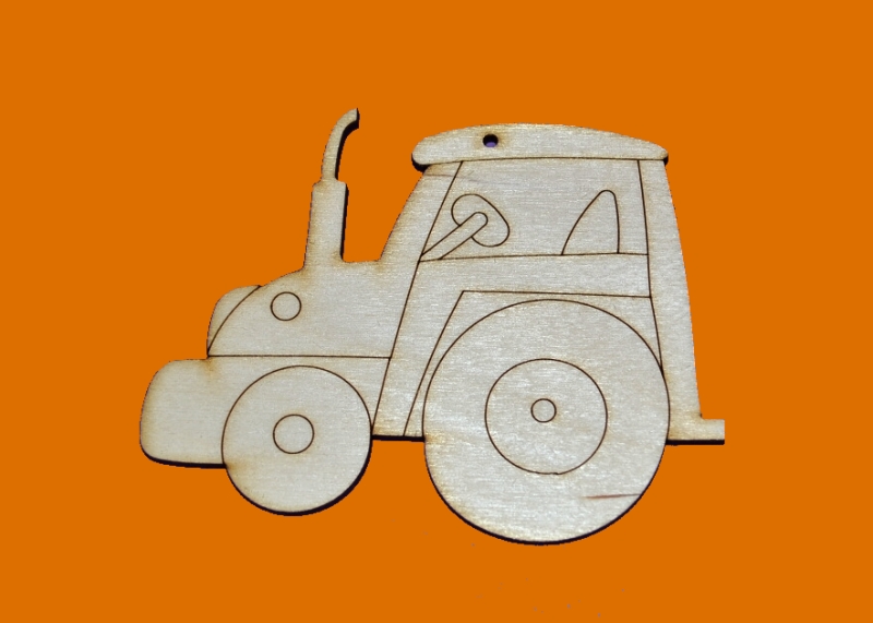 dřevěné předlohy, výřezy - traktor