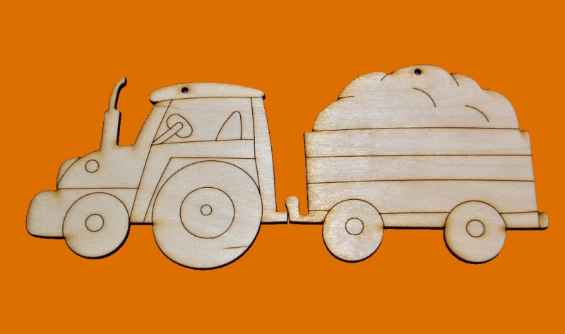 dřevěné předlohy, výřezy - traktor s valníkem