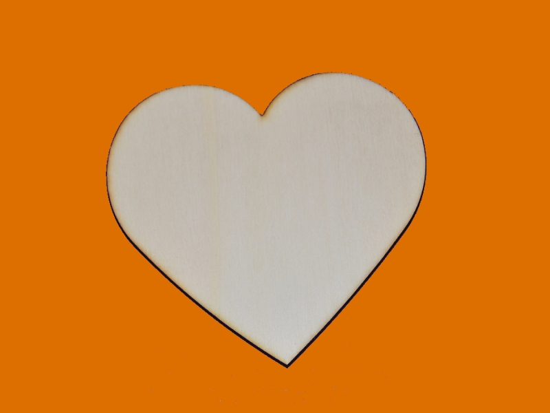 dřevěné předlohy a výřezy - srdce klasické ART (100mm, s D)