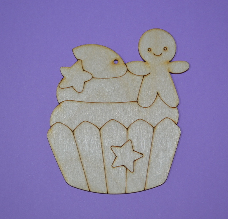 dřevěné předlohy, výřezy - muffin s perníčkem