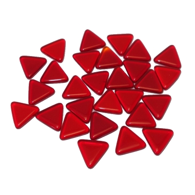 skleněné kamínky k mozaice - trojúhelníček ( červená ) t.
