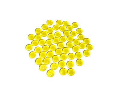 skleněné kamínky k mozaice - kolečko ( žlutá ) t