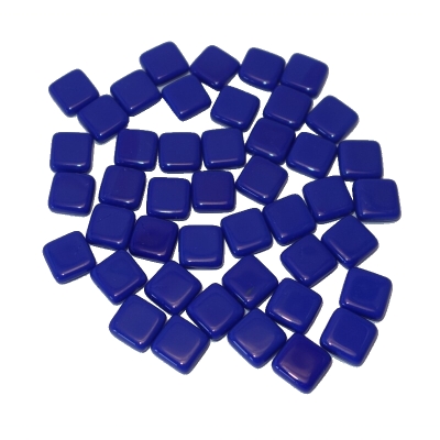 skleněné kamínky k mozaice - čtverečky ( modrá indigo )