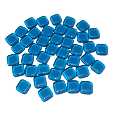 skleněné kamínky k mozaice - čtvereček ( modrá sv ) t