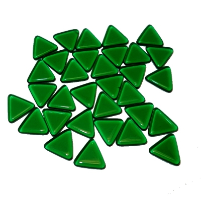skleněné kamínky k mozaice - trojúhelníček (zelená mix) t