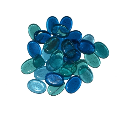 skleněné kamínky k mozaice - oválek ( modrá směs ) t