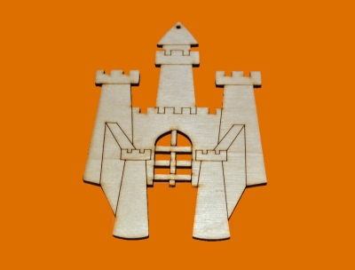 dřevěné výřezy - hrad om.