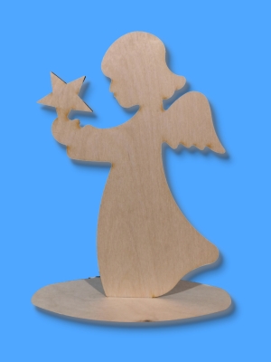 dřevěné výřezy a předlohy - anděl s hvězdou podstavec