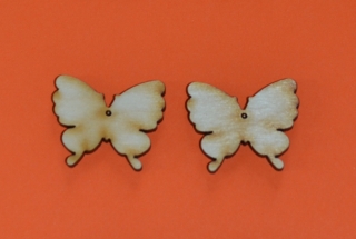 náušnice dřevěné - motýlek
